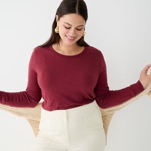 NEW J.Crew Vintage Cotton Crewneck Long Sleeve T-shirt sz Small